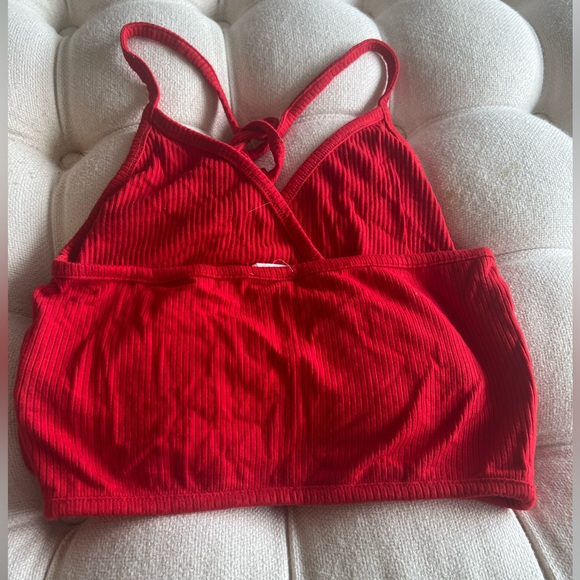 Red Halter Crop Top - Picture 2 of 3